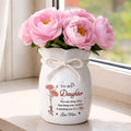 Custom Flower Vase With Ribbon – Personalized Gift for Daughter – My Little Girl, Now A Loving Mom Printing Joy