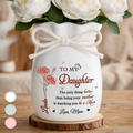 Custom Flower Vase With Ribbon – Personalized Gift for Daughter – My Little Girl, Now A Loving Mom Printing Joy