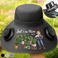 Custom Solar Fan Hat – Rooted In Pure Botanical Joy – Personalized Gardening Gift Printing Joy