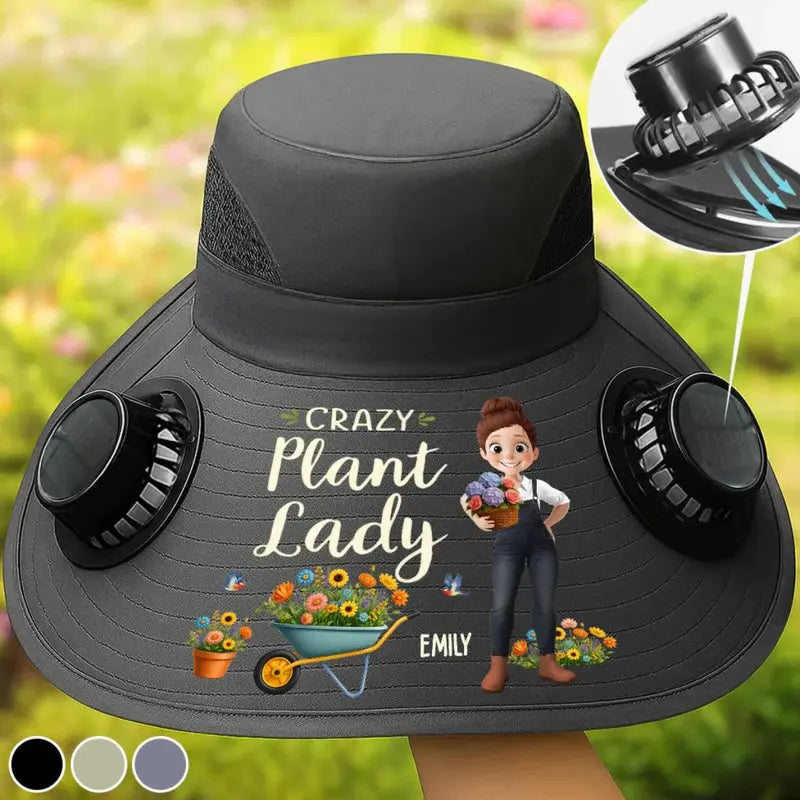 Custom Solar Fan Hat – CEO Of The Little Backyard – Personalized Gardening Gift Printing Joy