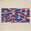 Custom Photo Beach Towel – Pawtriotic Summer Vibes – Personalized 4th of July Gift for Dog & Cat Lovers Printing Joy