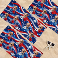 Custom Photo Beach Towel – Pawtriotic Summer Vibes – Personalized 4th of July Gift for Dog & Cat Lovers Printing Joy