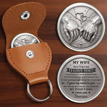 Custom Pocket Hug - Personalized Anniversary Wedding Gifts For Husband And Wife, Him And Her - Wife Life Best Life Printing Joy
