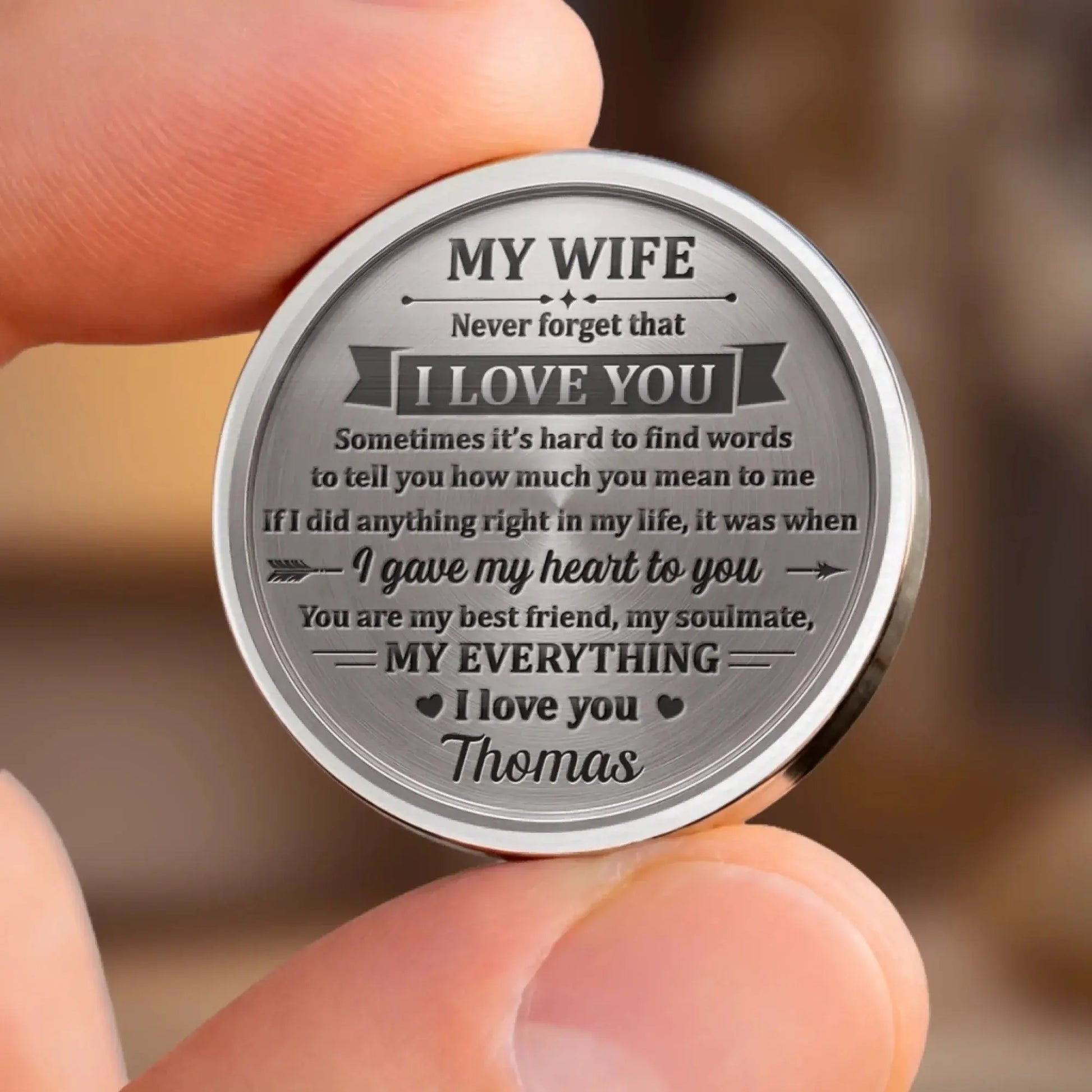 Custom Pocket Hug - Personalized Anniversary Wedding Gifts For Husband And Wife, Him And Her - Wife Life Best Life Printing Joy