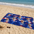 Custom Photo Beach Towel – Pawtriotic Summer Vibes – Personalized 4th of July Gift for Dog & Cat Lovers Printing Joy