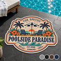 Custom Poolside Shaped Doormat - Personalized Summer Vacation And Travel Gifts For Mom, Dad, Brother, Sister, Kids - Making Summer Memories Printing Joy