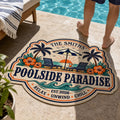 Custom Poolside Shaped Doormat - Personalized Summer Vacation And Travel Gifts For Mom, Dad, Brother, Sister, Kids - Making Summer Memories Printing Joy