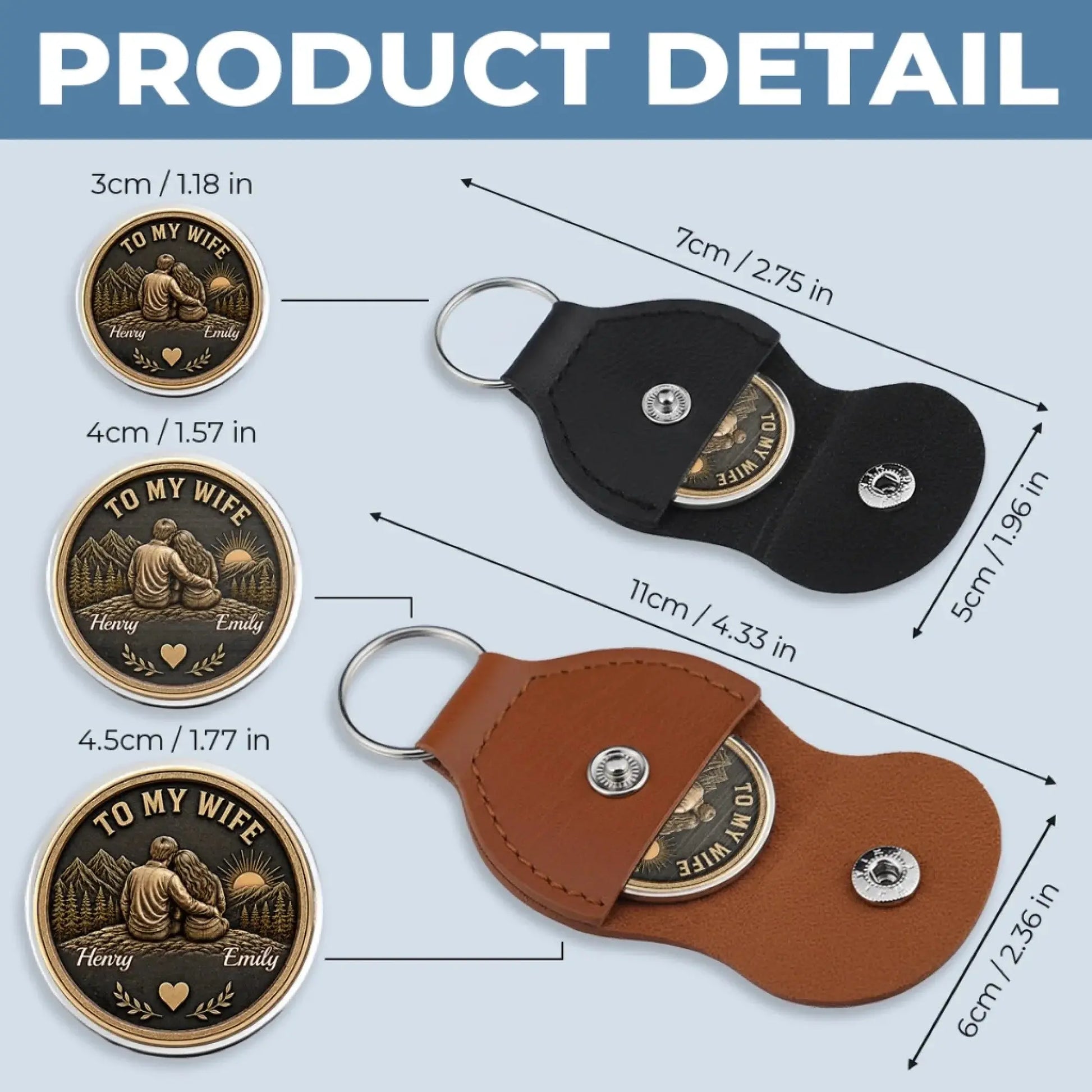 Custom Pocket Hug - Personalized Anniversary Wedding Gifts For Husband And Wife, Him And Her - Love Token Lasts Forever Printing Joy