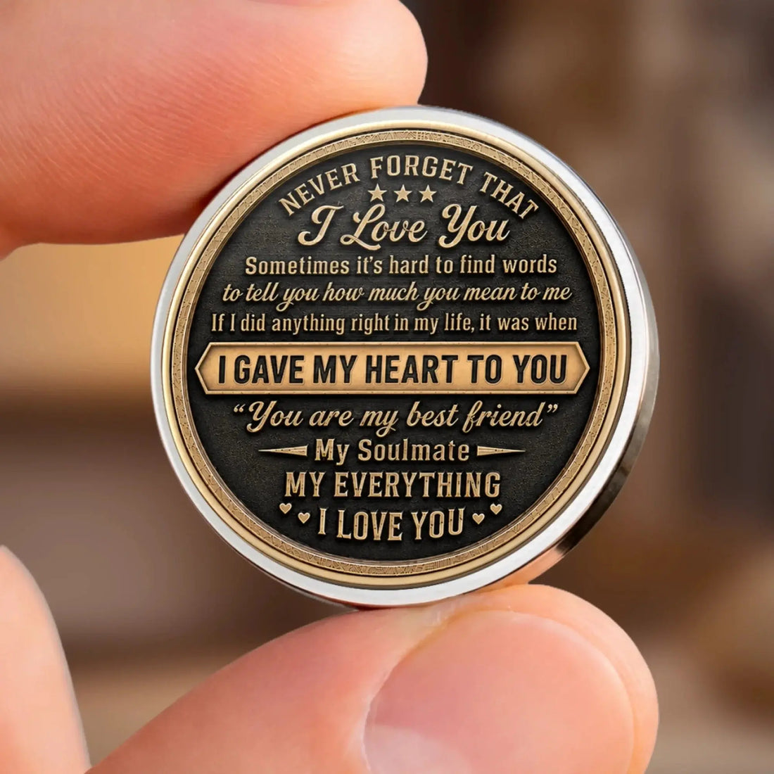Custom Pocket Hug - Personalized Anniversary Wedding Gifts For Husband And Wife, Him And Her - Love Token Lasts Forever Printing Joy