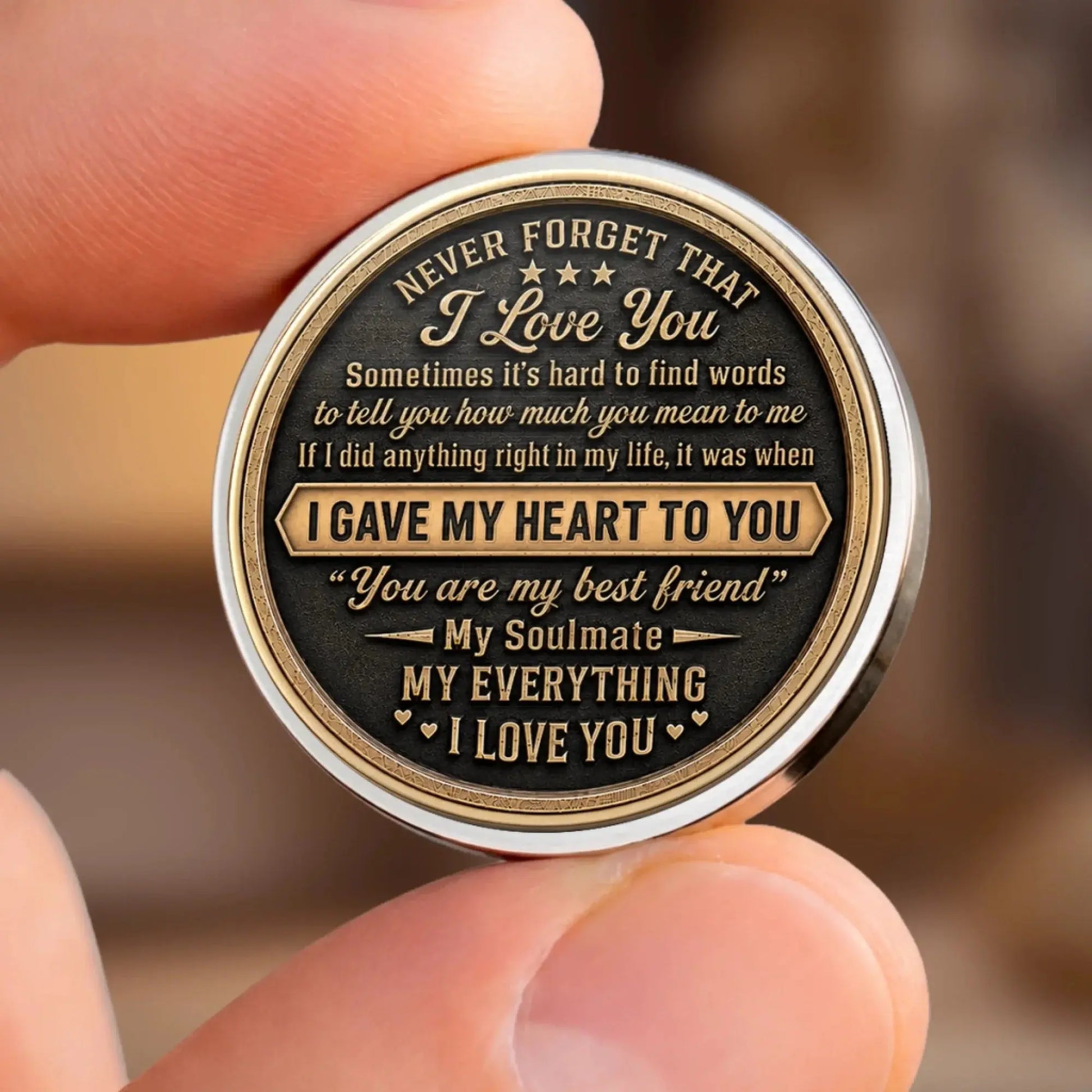 Custom Pocket Hug - Personalized Anniversary Wedding Gifts For Husband And Wife, Him And Her - Love Token Lasts Forever Printing Joy