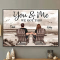 Vintage Beach Landscape Personalized Poster - Retro Anniversary Gift for Couples, Husband, Wife, Parents - Printingjoy