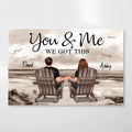 Vintage Beach Landscape Personalized Poster - Retro Anniversary Gift for Couples, Husband, Wife, Parents - Printingjoy