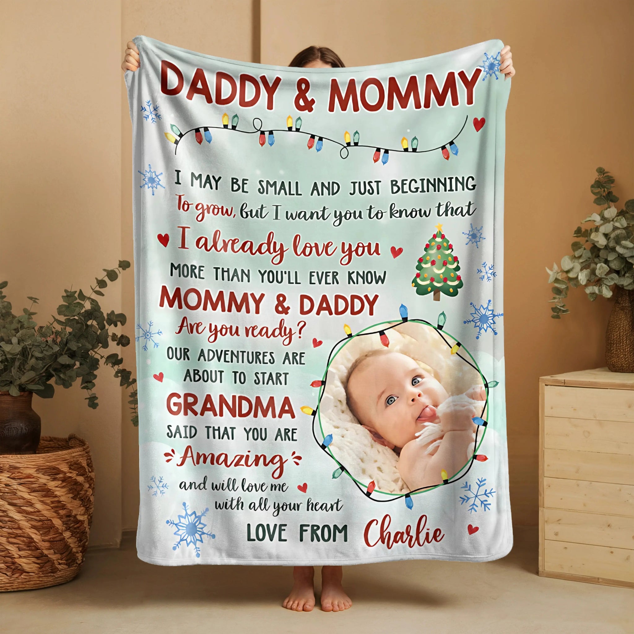 Custom Baby Blanket – Personalized Photo Blanket for New Moms & Baby Shower Gift.