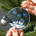 Personalized Snowman Christmas Ornament for Grandparents – Custom Papa & Nana Glass Ornamen - Printingjoy