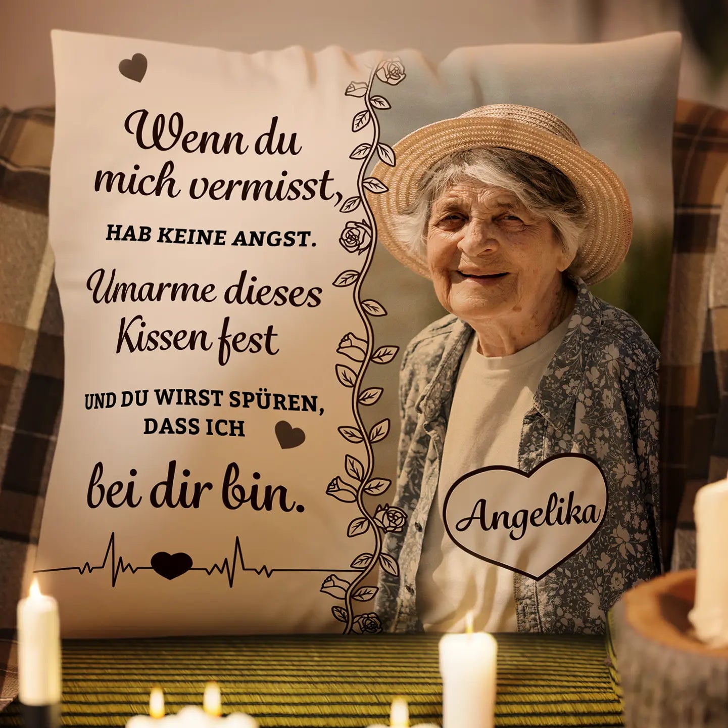 Wenn du mich vermisst - Personalisiertes Kissen.