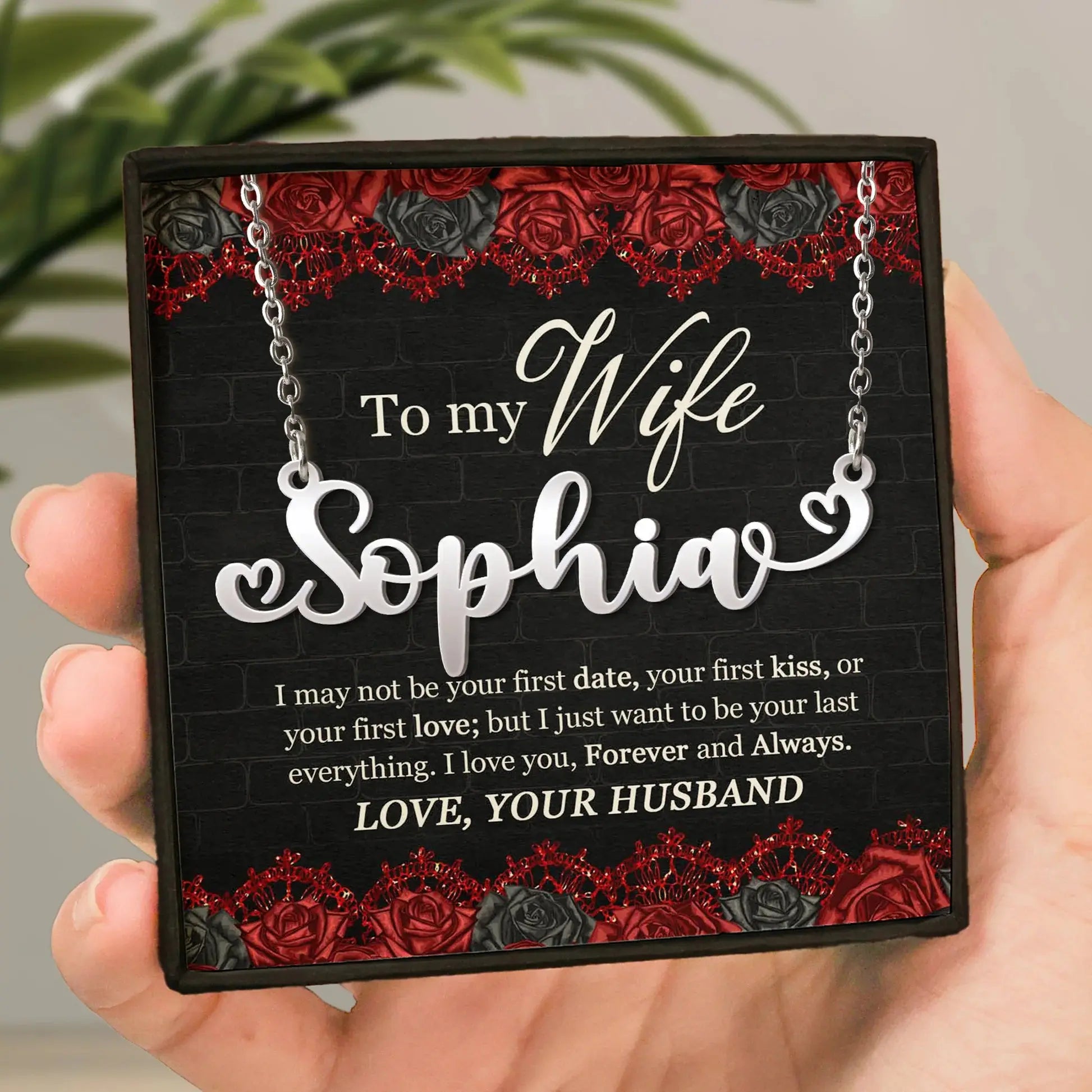 I Love You Forever & Always - Personalized Name Necklace - Perfect Gift for Wife, Valentine's Day, Anniversary.