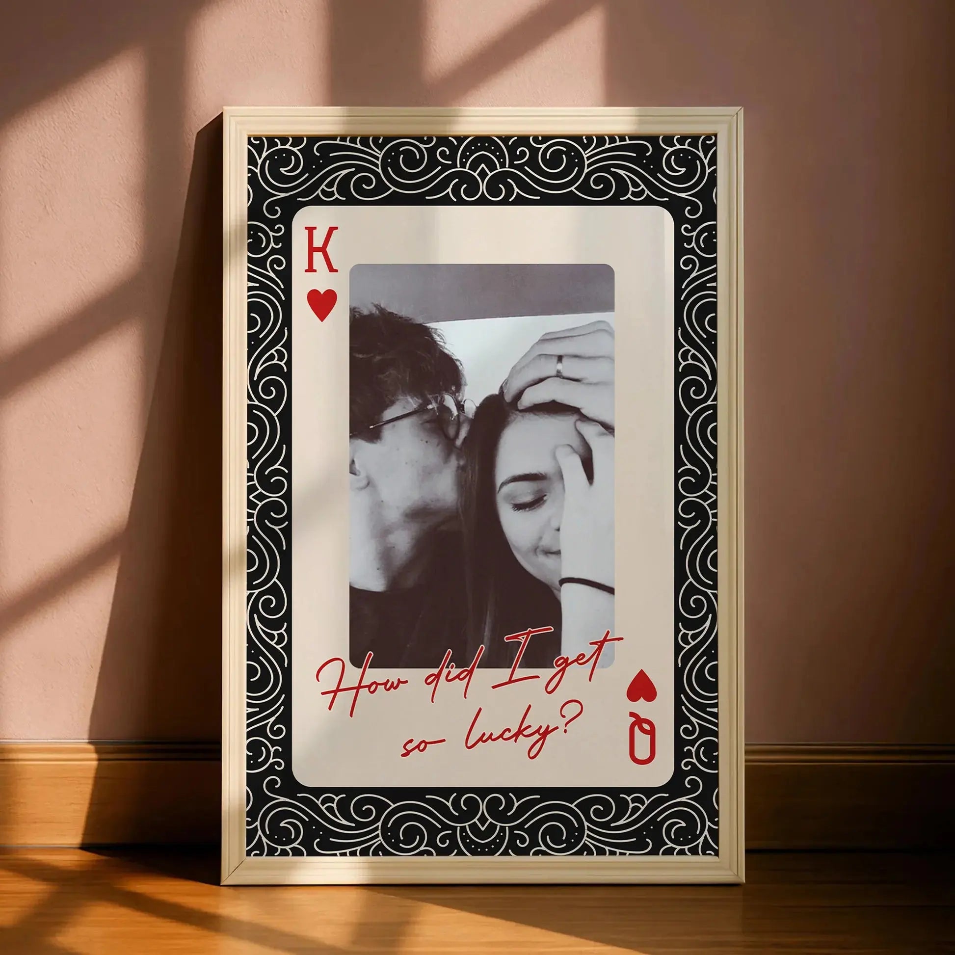 King And Queen Custom Couples Photo How Luck We Are - Personalized Photo Poster Printing Joy
