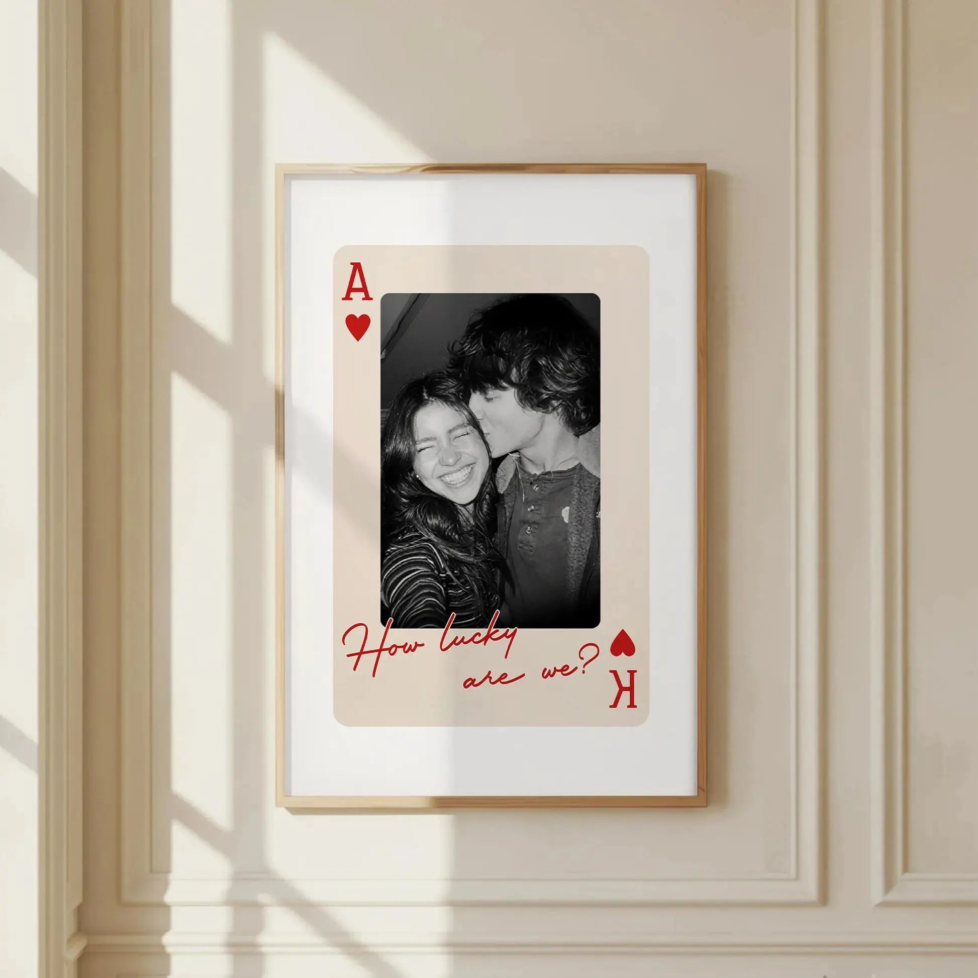 King And Queen Custom Couples Photo How Luck We Are - Personalized Photo Poster Printing Joy