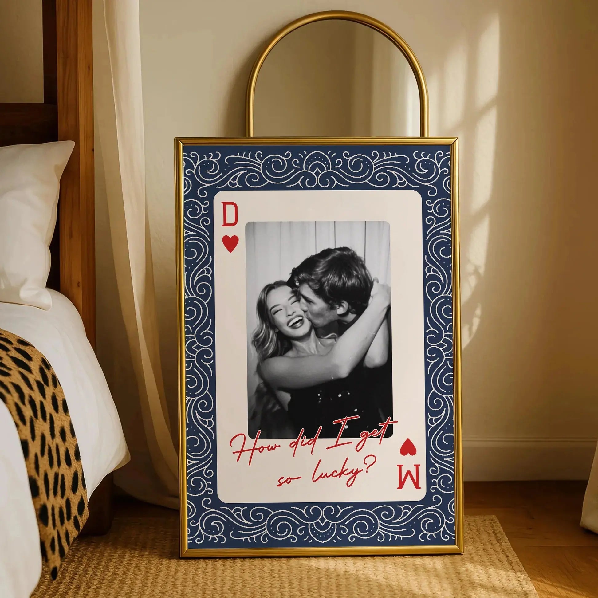 King And Queen Custom Couples Photo How Luck We Are - Personalized Photo Poster Printing Joy