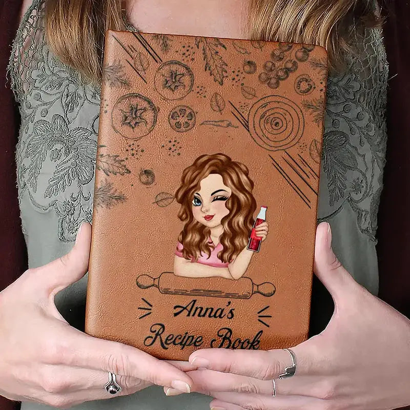 Personalized Leather Family Recipe Book – Custom Cookbook Journal for Cherished Recipes Printbelle