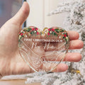 Personalized ‘First Christmas Holding Hands’ Heart-Shaped Glass Ornament – Custom Couple Christmas Gift - Printingjoy