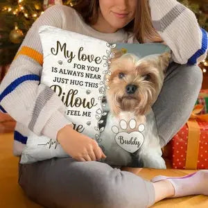 Custom Photo Four Paws, One Heart - Memorial Personalized Custom Pillow - Sympathy Gift For Pet Owners, Pet Lovers.