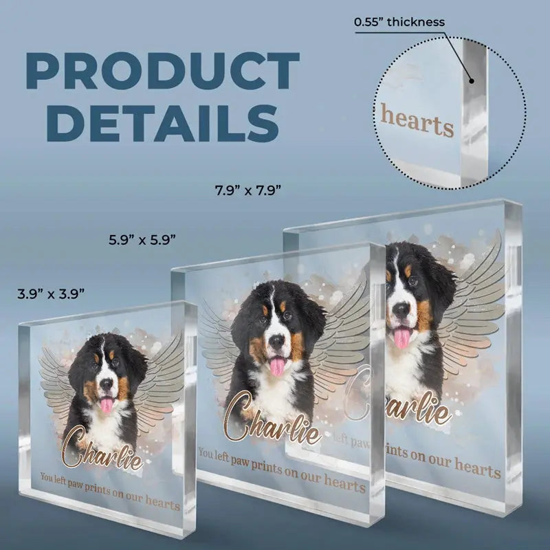 Pets Teach Us The Purest Kind Of Love - Memorial Personalized Custom Square Shaped Acrylic Plaque - Sympathy Gift, Gift For Pet Owners, Pet Lovers Printingjoy